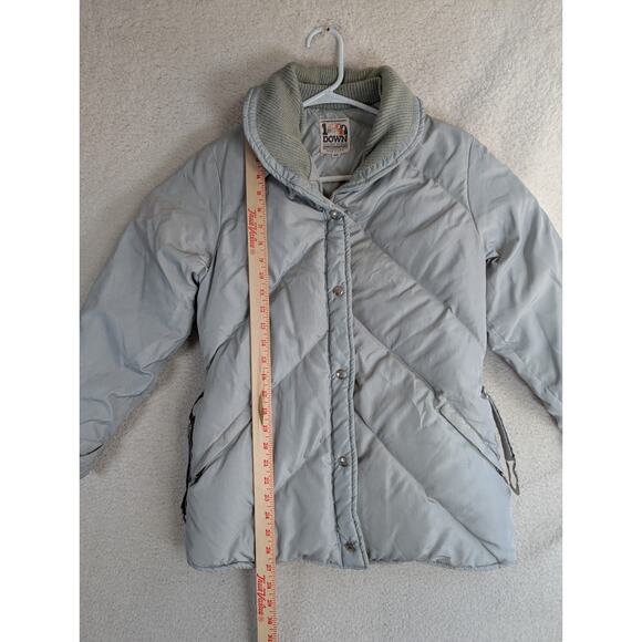 Vintage 1st Down Goose Down Puffer Jacket Light Blue Women's Medium Made USA - Picture 3 of 16
